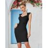 meilun Sexy Backless Lace-up Short Prom Homecoming Dress Short Sleeve Bodycon Cocktail Party Club Dress(A-black)