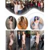 meilun Sexy Backless Lace-up Short Prom Homecoming Dress Short Sleeve Bodycon Cocktail Party Club Dress(Beige)