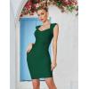 meilun Sexy Backless Lace-up Short Prom Homecoming Dress Short Sleeve Bodycon Cocktail Party Club Dress(Green)