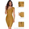 meilun Sexy Backless Lace-up Short Prom Homecoming Dress Short Sleeve Bodycon Cocktail Party Club Dress(Honey Yellow)