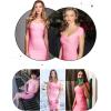 meilun Sexy Backless Lace-up Short Prom Homecoming Dress Short Sleeve Bodycon Cocktail Party Club Dress(Pink)