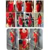 meilun Sexy Backless Lace-up Short Prom Homecoming Dress Short Sleeve Bodycon Cocktail Party Club Dress(Red)