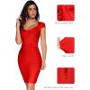 meilun Sexy Backless Lace-up Short Prom Homecoming Dress Short Sleeve Bodycon Cocktail Party Club Dress(Red)