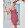 meilun Sexy V-Neck Side Slit Dress for Women Bodycon Dress Cocktail Party Club Dress Y2K Homecoming Dress(Antique Pink)