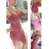 meilun Sexy V-Neck Side Slit Dress for Women Bodycon Dress Cocktail Party Club Dress Y2K Homecoming Dress(Antique Pink)