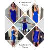 meilun Sexy V-Neck Side Slit Dress for Women Bodycon Dress Cocktail Party Club Dress Y2K Homecoming Dress(Navy Blue)