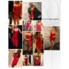 meilun Sexy V-Neck Side Slit Dress for Women Bodycon Dress Cocktail Party Club Dress Y2K Homecoming Dress(Red)