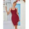 meilun Sexy V-Neck Side Slit Dress for Women Bodycon Dress Cocktail Party Club Dress Y2K Homecoming Dress(Wine)