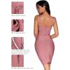 meilun Women’s Celebrity Bandage Bodycon Dress Strap Party Pencil Dress(Antipink)