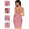 meilun Women’s Celebrity Bandage Bodycon Dress Strap Party Pencil Dress(Antipink3)