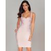 meilun Women’s Celebrity Bandage Bodycon Dress Strap Party Pencil Dress(Beige)