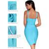 meilun Women’s Celebrity Bandage Bodycon Dress Strap Party Pencil Dress(Blue)