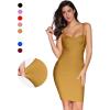 meilun Women’s Celebrity Bandage Bodycon Dress Strap Party Pencil Dress(Ginger)