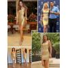 meilun Women’s Celebrity Bandage Bodycon Dress Strap Party Pencil Dress(Gold)