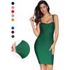 meilun Women’s Celebrity Bandage Bodycon Dress Strap Party Pencil Dress(Green)