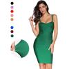 meilun Women’s Celebrity Bandage Bodycon Dress Strap Party Pencil Dress(Green2)
