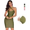 meilun Women’s Celebrity Bandage Bodycon Dress Strap Party Pencil Dress(Olive)