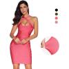 meilun Women’s Celebrity Bandage Bodycon Dress Strap Party Pencil Dress(Pink)