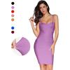 meilun Women’s Celebrity Bandage Bodycon Dress Strap Party Pencil Dress(Purple)