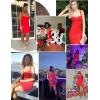meilun Women’s Celebrity Bandage Bodycon Dress Strap Party Pencil Dress(Red)
