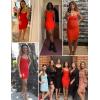 meilun Women’s Celebrity Bandage Bodycon Dress Strap Party Pencil Dress(Red)