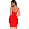 meilun Women’s Celebrity Bandage Bodycon Dress Strap Party Pencil Dress(Red3)