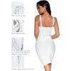 meilun Women’s Celebrity Bandage Bodycon Dress Strap Party Pencil Dress(White)