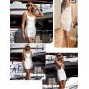 meilun Women’s Celebrity Bandage Bodycon Dress Strap Party Pencil Dress(White)