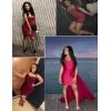 meilun Women’s Celebrity Bandage Bodycon Dress Strap Party Pencil Dress(Winered)