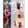 meilun Women’s Celebrity Bandage Bodycon Dress Strap Party Pencil Dress(Winered)