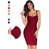 meilun Women’s Celebrity Bandage Bodycon Dress Strap Party Pencil Dress(Winered)
