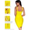 meilun Women’s Celebrity Bandage Bodycon Dress Strap Party Pencil Dress(Yellow)
