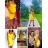 meilun Women’s Celebrity Bandage Bodycon Dress Strap Party Pencil Dress(Yellow)