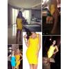 meilun Women’s Celebrity Bandage Bodycon Dress Strap Party Pencil Dress(Yellow)