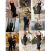meilun Womens Halter Fishtail Bandage Party Dress Elegant Wedding Guest Dress(Black)