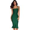 meilun Womens Halter Fishtail Bandage Party Dress Elegant Wedding Guest Dress(Green)