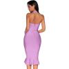 meilun Womens Halter Fishtail Bandage Party Dress Elegant Wedding Guest Dress(Light Purple)