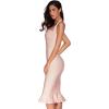 meilun Womens Halter Fishtail Bandage Party Dress Elegant Wedding Guest Dress(Lightpink)
