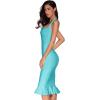 meilun Womens Halter Fishtail Bandage Party Dress Elegant Wedding Guest Dress(Norse Blue)