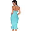 meilun Womens Halter Fishtail Bandage Party Dress Elegant Wedding Guest Dress(Norse Blue)