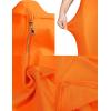 meilun Womens Halter Fishtail Bandage Party Dress Elegant Wedding Guest Dress(Orange)