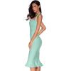 meilun Womens Halter Fishtail Bandage Party Dress Elegant Wedding Guest Dress(Pale Green)