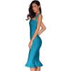 meilun Womens Halter Fishtail Bandage Party Dress Elegant Wedding Guest Dress(Peacock Blue)