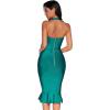 meilun Womens Halter Fishtail Bandage Party Dress Elegant Wedding Guest Dress(Peacockgreen)