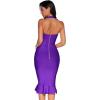 meilun Womens Halter Fishtail Bandage Party Dress Elegant Wedding Guest Dress(Purple)