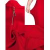 meilun Womens Halter Fishtail Bandage Party Dress Elegant Wedding Guest Dress(Red)
