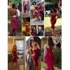 meilun Womens Halter Fishtail Bandage Party Dress Elegant Wedding Guest Dress(Wine2)