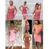 meilun Womens Rayon Belt Detail Bandage Bodycon Party Dress(Antique Pink)