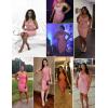 meilun Womens Rayon Belt Detail Bandage Bodycon Party Dress(Antique Pink)