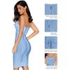 meilun Womens Rayon Belt Detail Bandage Bodycon Party Dress(Baby Blue)